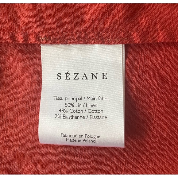 Sézane Marielle true wrap dress, terracotta (deep rust), linen cotton FR 34 - Picture 6 of 15